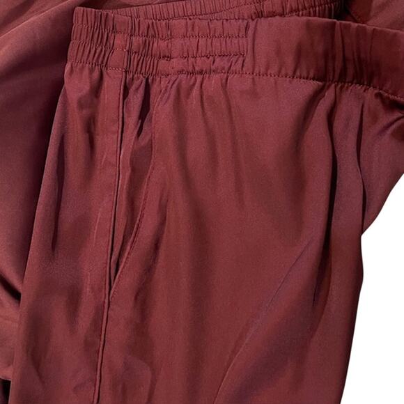 SOMA women's satin wide leg pajama pants in burgundy. - Picture 2 of 7